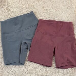 Lululemon Wunder Train Women's High-Rise Shorts Bundle- Blue and Magenta